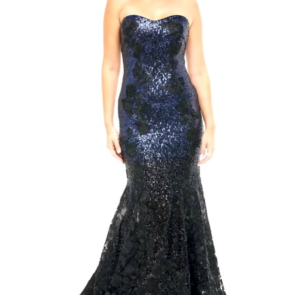 Renee Ruiz Strapless Sequin Gown - Picture 1 of 4